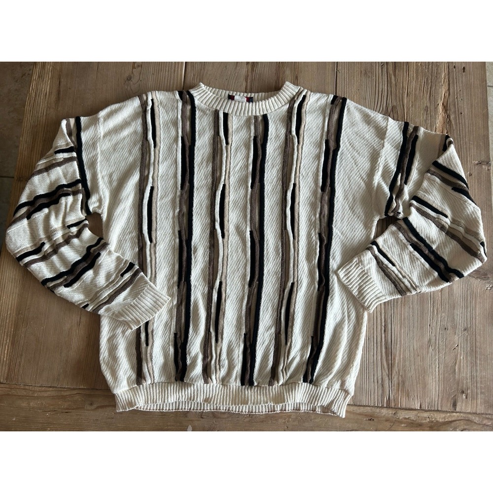 Vintage Dimension by Milford Sweater 1990 Chunky Knit Large Pullover Coogi Style